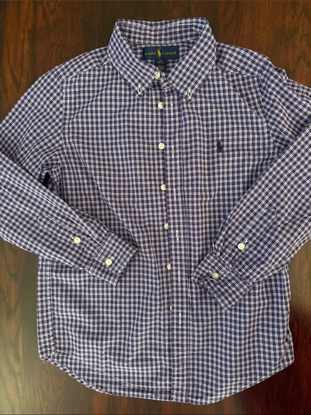 Polo by Ralph Lauren Purple and White Check Button-Down Shirt